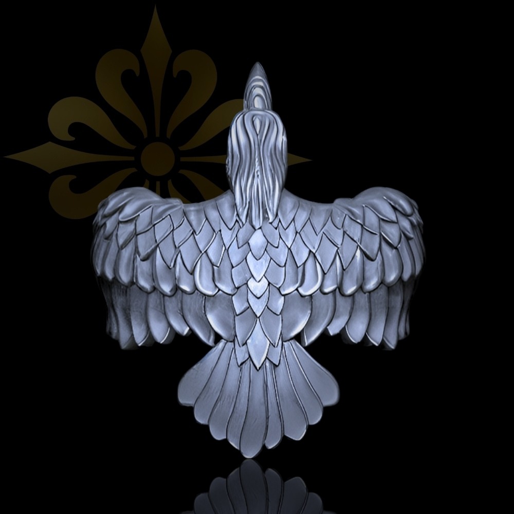 Zaragoza 925 Ayar Oxitli Kartal Figürlü Gümüş Erkek Yüzük