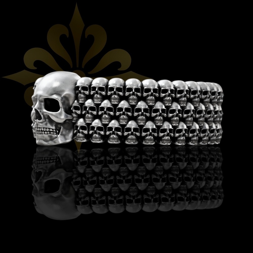 Kuru kafa motifli oksitli gümüş erkek yüzük – Love Me